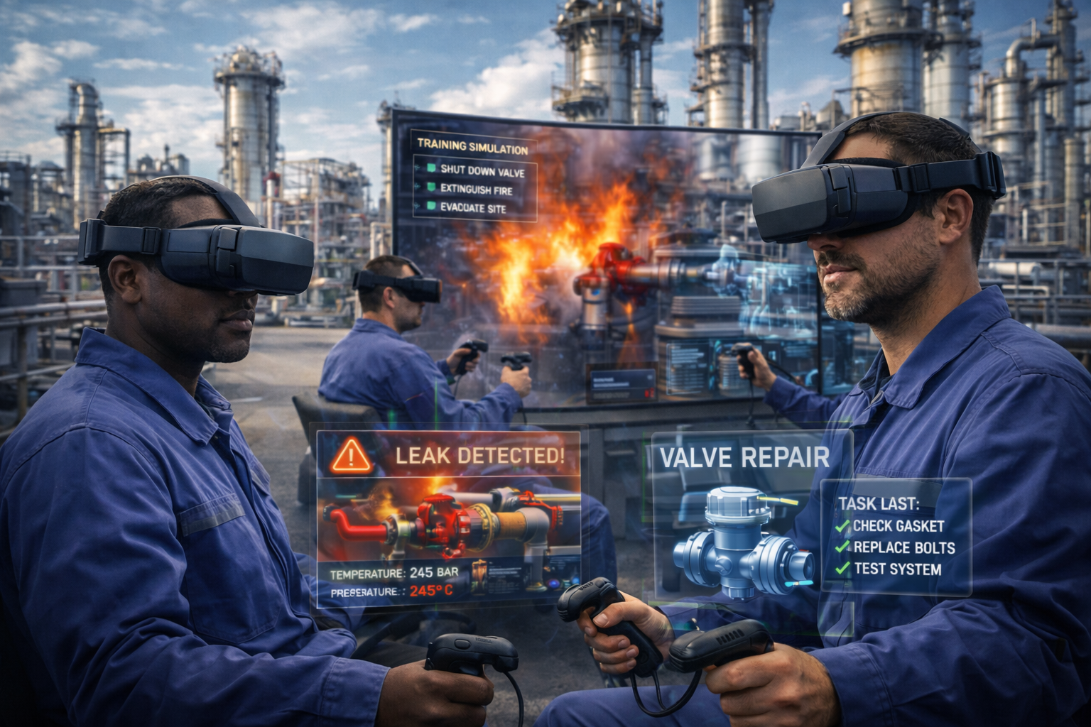 کاربرد واقعیت مجازی (VR) در آموزش و شبیه‌سازی واحدهای پتروشیمی